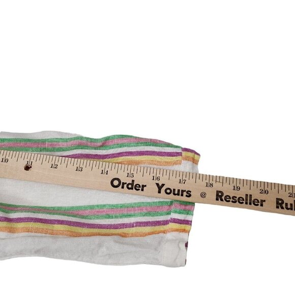 Boden Womens Katie Top 4‎ Striped Linen Back Button Up Blouse Resortwear - Picture 13 of 13